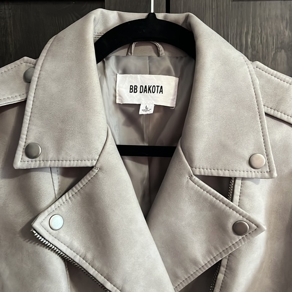 Faux Leather Jacket Grey L - Picture 2 of 8